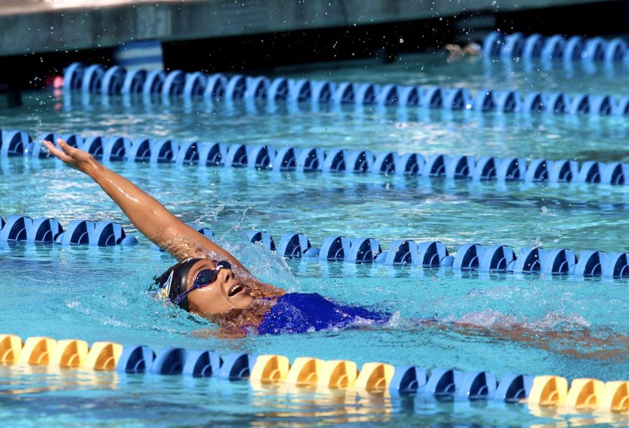 One of the top swimmers from Saturdays meet on Oct. 22, 2022, Danica Aguilar, dominated in the 200 yard backstroke with a time of 2:11.06 at the Hillman Aquatic Center. 