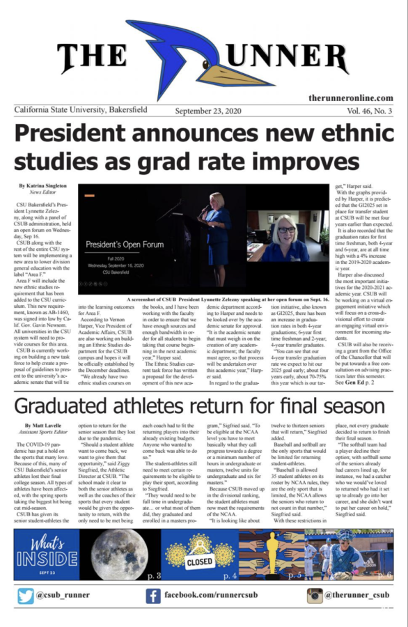 Sept. 23, 2020 Issue of The Runner