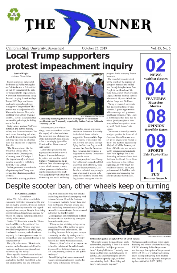 Oct. 23, 2019 Issue of The Runner