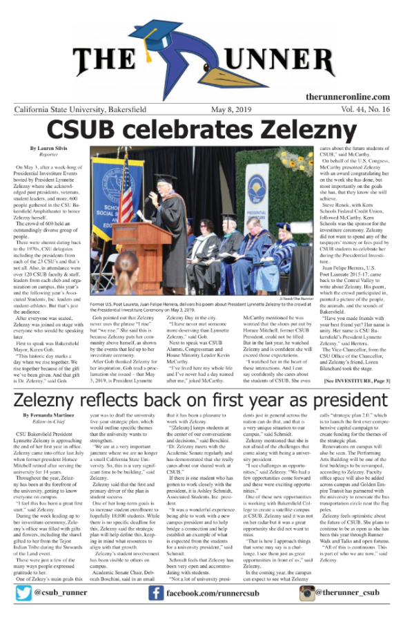May 8, 2019 Issue of The Runner