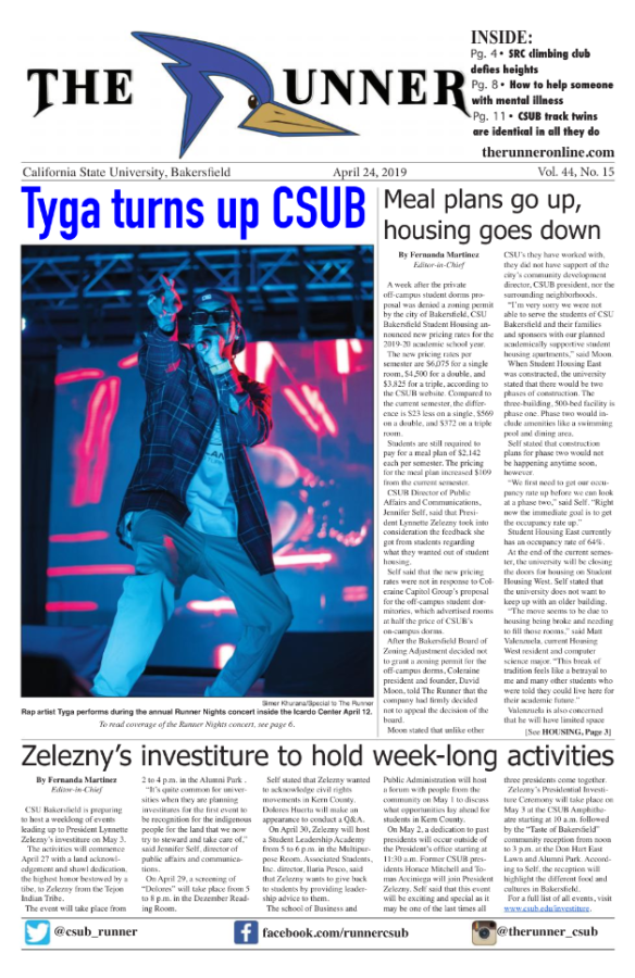 April 24, 2019 Issue of The Runner