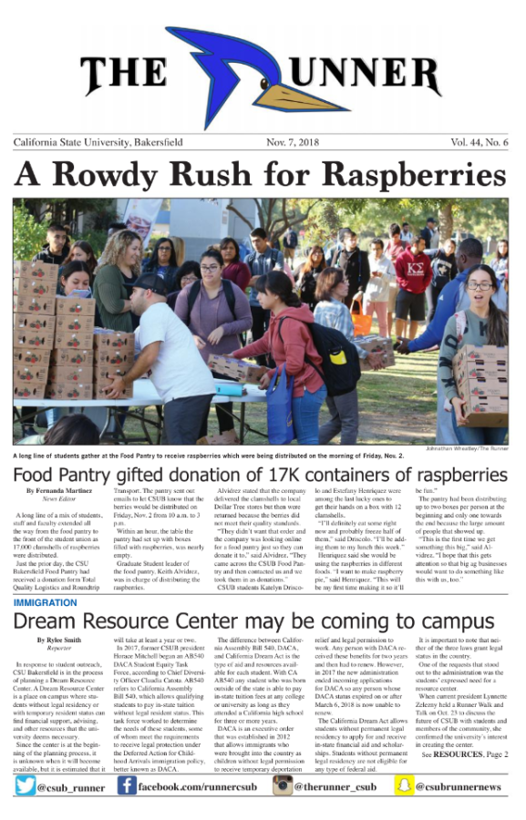 Nov. 7, 2018 Issue of The Runner