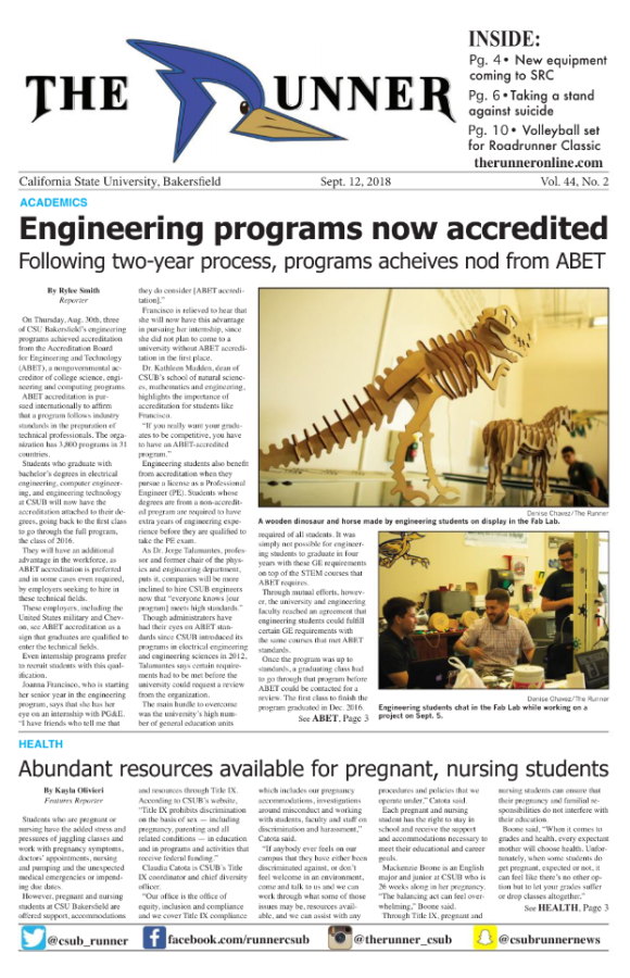 Sept. 12, 2018 Issue of The Runner