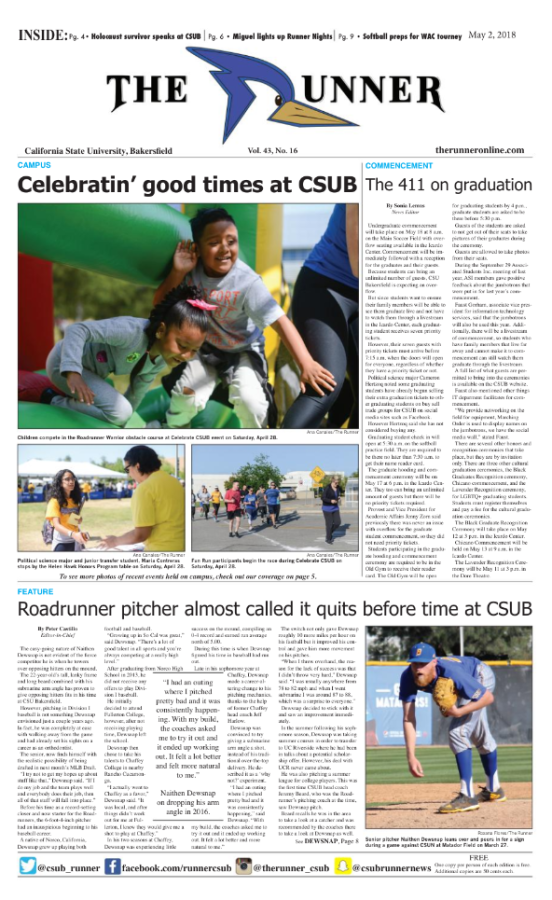 May 2, 2018 Issue of The Runner