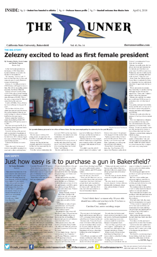 April 4, 2018 Issue of The Runner