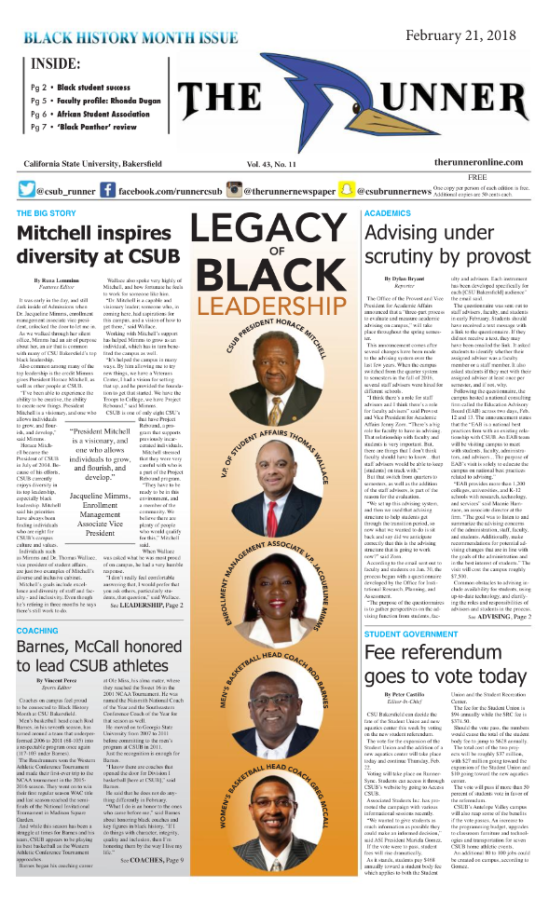 Feb. 21, 2018 Issue of The Runner