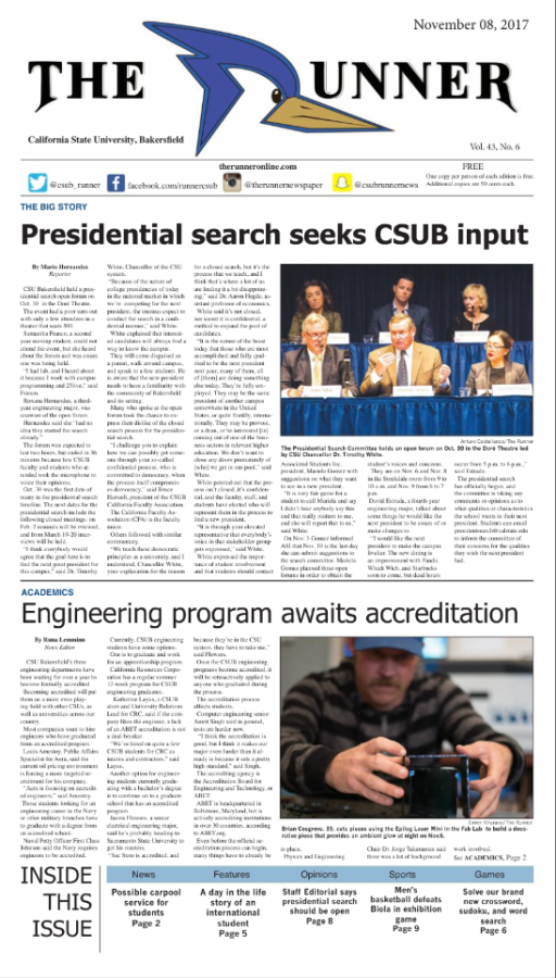Nov. 8, 2017 Issue of The Runner