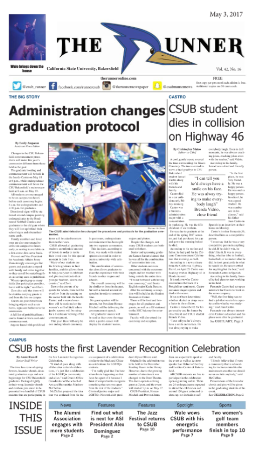 May 3, 2017 Issue of The Runner