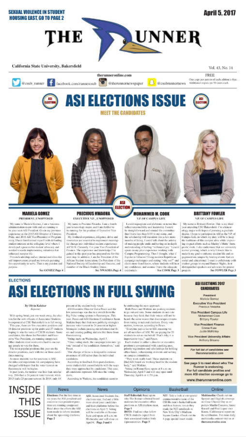 April 5, 2017 Issue of The Runner