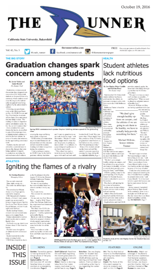 Oct. 19, 2016 Issue of The Runner