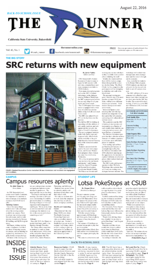 Aug. 22, 2016 Issue of The Runner