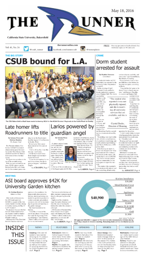 May 18, 2016 Issue of The Runner