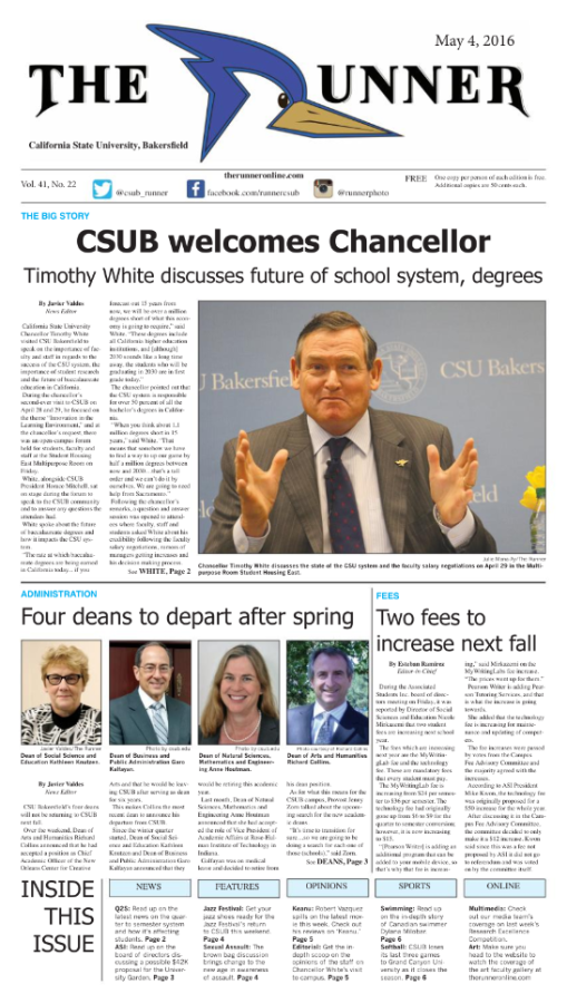 May 2, 2016 Issue of The Runner
