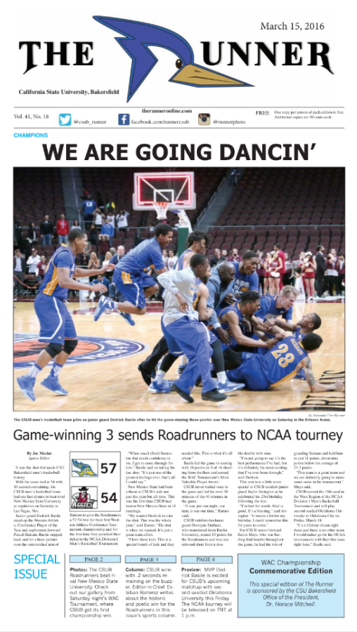 March 15, 2016 Issue of The Runner