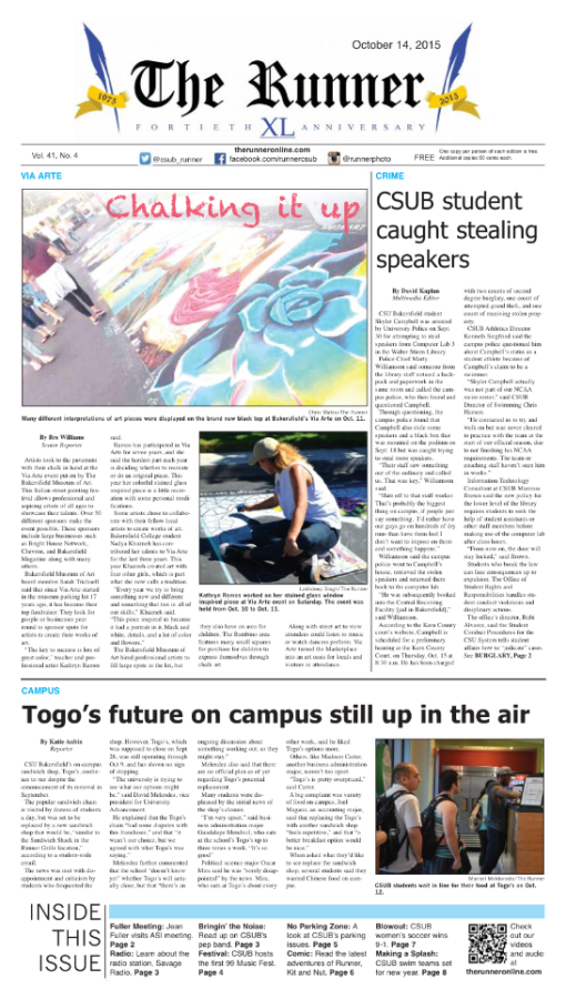 Oct. 14, 2015 Issue of The Runner