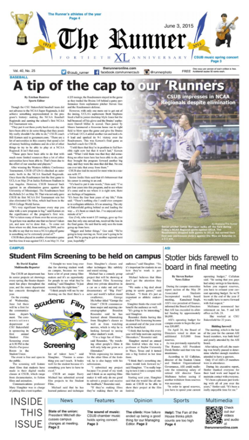 June 3, 2015 Issue of The Runner