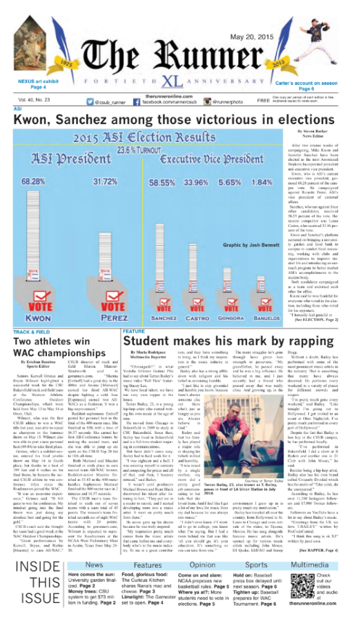May 20, 2015 Issue of The Runner