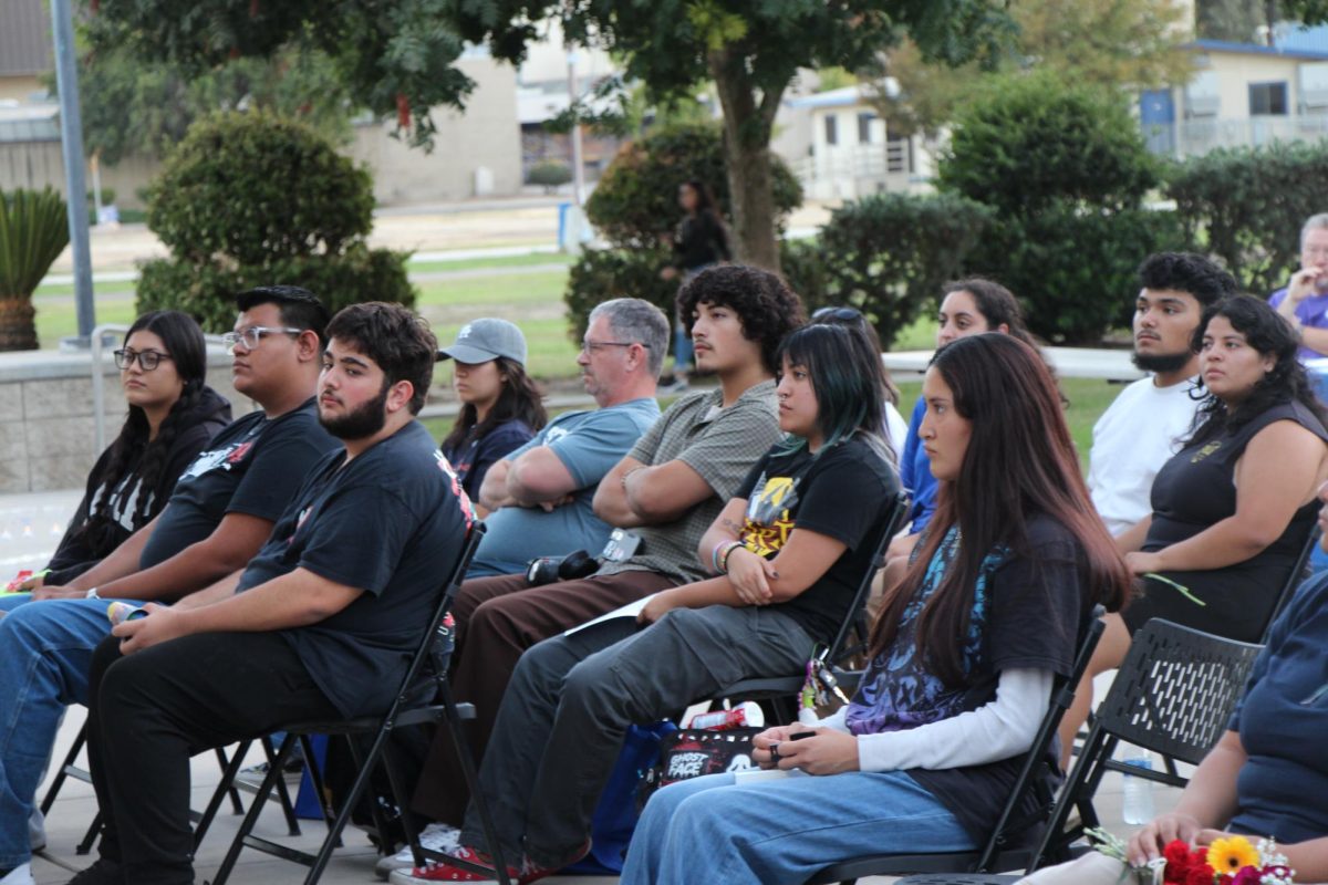 Students deliberately listening to the speakers to about the support and awareness of suicide and mental health on campus. 